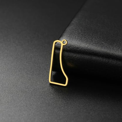 kkjoy 5Pcs Hollow Continents Maps of USA Pendant Charms for Jewelry Making and Crafting, Stainless Steel Mini Charm Craft Supplies Accessories for DIY Bracelet Necklace Earrings - color: Hollow Delaware Map - Gold