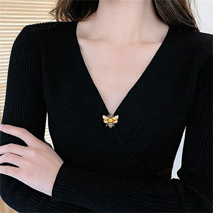 Rhinestone Bee Brooch Pin for Women Girls Fashion Cute Yellow Black Crystal Honeybee Bumblebee Animal Insect Brooches Lapel Pins Dainty Dress Accessories Wedding Christmas Birthday Jewelry Gift
