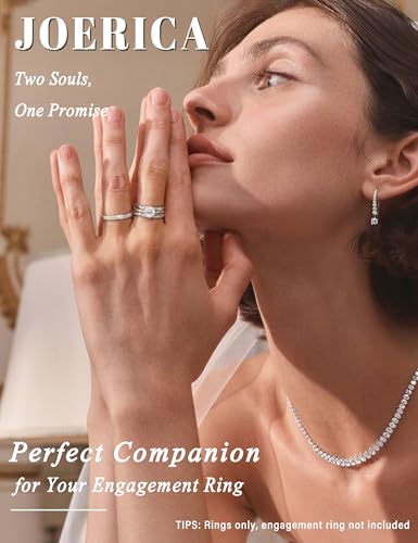 JOERICA 3Pcs 2mm Stainless Steel Women's Stackable Eternity Ring Band Engagement Wedding Ring Set 4-9