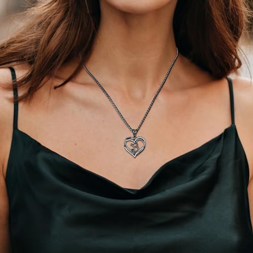 INFUSEU Unique Initial Necklaces for Women Girls Small Heart Letter Jewelry, Meaningful Personalized Gifts - style: B