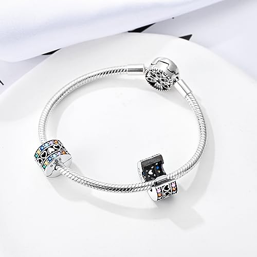 Pandach 925 sterling silver Clip Spacer Charm for Bracelet Clip Lock Stopper Bead Spacer European Openable Beads 2Pcs - style: 2-KJC781