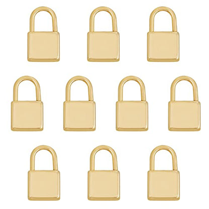 CHGCRAFT 10pcs Real 18K Gold Plated 304 Stainless Steel Pendants Padlock Pendant for Necklace Bracelets Jewelry Making,18x10x4mm