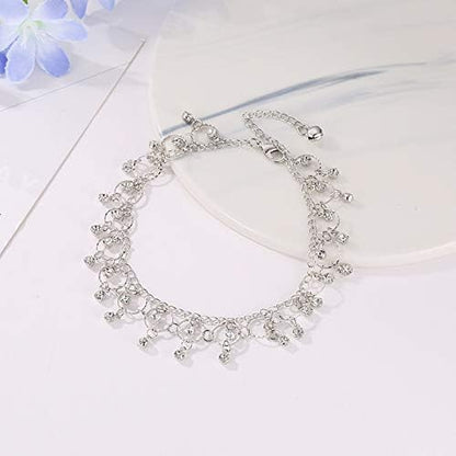 Dainty Ankle Bracelets for Women Gold Plated Satellite Beaded Herringbone Chain Anklets Simple Lip Chain Anklet Minimalist Summer Beach Foot Jewelry - color: Dainty Ankle