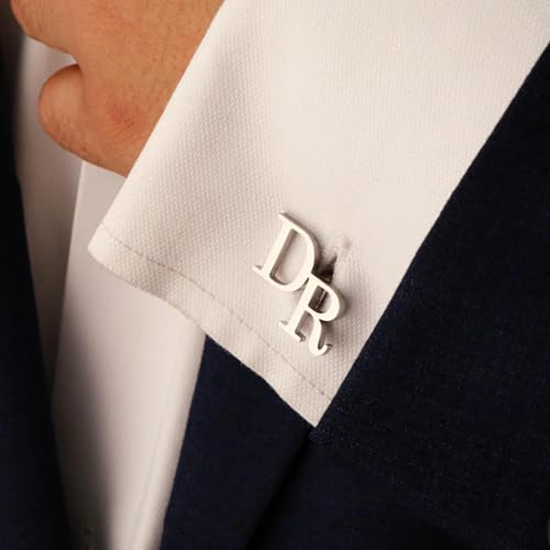 Custom Monogram Cufflinks for Men,Personalized Cufflinks for Men | Groomsmen Gifts, Stainless Steel Initial Cufflinks , Best Man Gifts, Groomsmen Proposal, Cufflinks for Groom,Wedding Gift