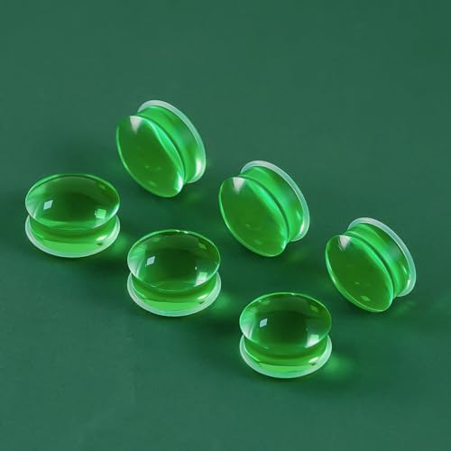 Precise Dimensions Set Color Acrylic O-Ring Ear Plugs Tunnels Gauges Stretcher Piercings Kit - color: Green, size: 23-25mm