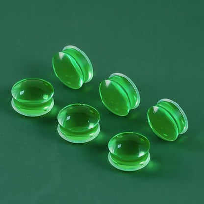 Precise Dimensions Set Color Acrylic O-Ring Ear Plugs Tunnels Gauges Stretcher Piercings Kit - color: Green, size: 23-25mm