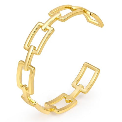 Gelbesty Infinity Love Knot Dainty Gold Bangle Bracelets for Women, 14K Gold Plated Adjustable 925 Silver Bracelet, Trendy Jewelry Gifts for Valentine's Day - color: Silver_Square