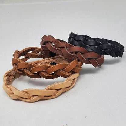 PITKA LEATHER Mixed Colors Mystery Braid Leather Bracelets Kit - 8 Leather Bracelets Braiding Ready 2 of Each Color - Made in USA