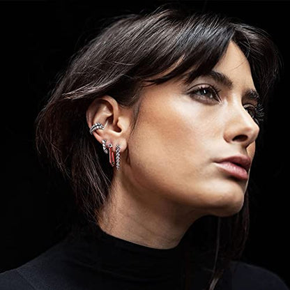 Ear Cuffs Non Piercing Gold Silver Earrings Cute Cubic Zirconia Sparkling Ear Cuff for Women Clip On Cartilage Huggie Earring Christmas Jewelry Costume - color: S