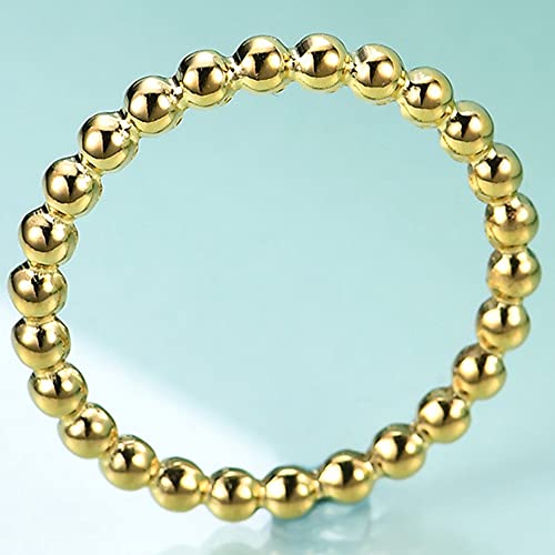 Jude Jewelers 2mm Stainless Steel Beaded Style Classical Simple Plain Stackable Wedding Band Ring - color: Gold