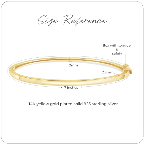 Classic Plain Design & 7 inch Bangle Bracelet for Women | Metal: Sterling Silver|Stone: Moissanite - color: Classic Plain