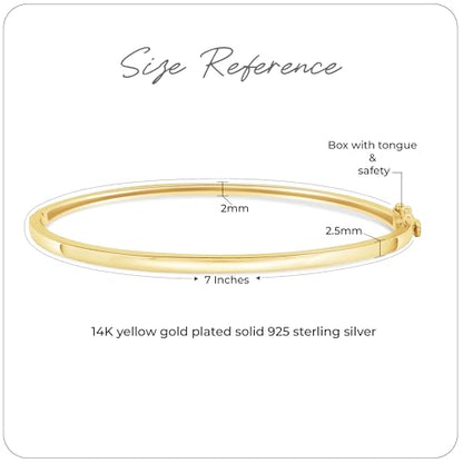 Classic Plain Design & 7 inch Bangle Bracelet for Women | Metal: Sterling Silver|Stone: Moissanite - color: Classic Plain