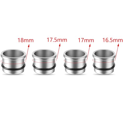 LADEMAYH Comfy Dead Stretching Ear Tapers Stretching Kit, Small Gaps Packed, 0.5mm Increments, Surgical Stainless Steel 316L, Flat Top Ear Plugs, Pain-Free Body Piercing Jewelry for Women & Mens - color: Silver, size: 16.5-18mm