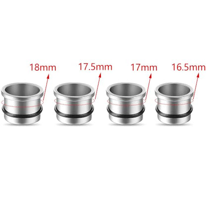 LADEMAYH Comfy Dead Stretching Ear Tapers Stretching Kit, Small Gaps Packed, 0.5mm Increments, Surgical Stainless Steel 316L, Flat Top Ear Plugs, Pain-Free Body Piercing Jewelry for Women & Mens - color: Silver, size: 16.5-18mm