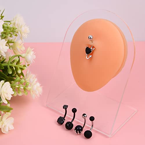 Belly Button Rings Stainless Steel 14G CZ Opal Navel Rings Barbells Women Girls Belly Piercing Jewelry - color: Black Color-Style F: 5 PCS