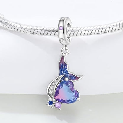 925 Sterling Silver Charms Bead for Bracelets Necklaces, Star Moon Crescent Sun Solar Pendent, Blue Ocean Starfish Shells Turtle Crab Starry Sea Cute Jewelry Birthday Gifts for Women Men - style: Mermaid tail charms