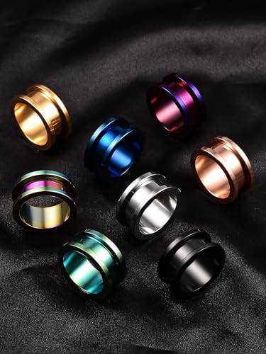 Set of 12 PCS 316L Stainless Steel Ear Plugs Large Gauges Stretching Screw Fit Tunnels Gauge 2g - 1 inch Ear Plugs Tunnels for Ears Expander Body Jewelry - color: 6 Pair, size: 22mm(7/8")