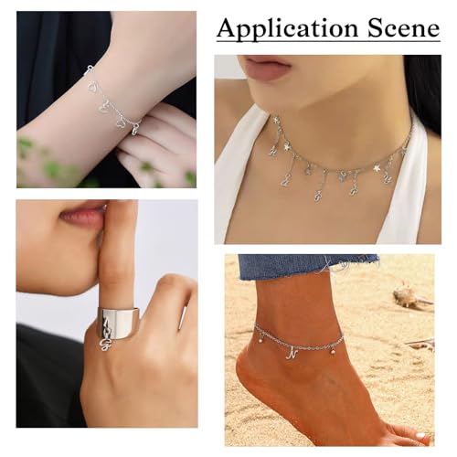 Craftdady Letter Charms Capital Pendants Mixed A-Z Initial Letter Number Charms DIY Bracelet Necklace Pendants for Jewelry Making, Gold, Antique Silver, Platinum - color: Antique Silver
