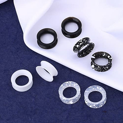 OUFER 8PCS Silicone Ear Gauges Flexible Ear Tunnels Plugs Stretchers Expander Double Flared Flesh Ear Piercing Jewelry for Women Men - color: 5/8"(16mm)