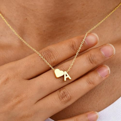 Turandoss Layered Initial Necklaces for Women Trendy | Dainty 14K Gold Plated Heart Necklace for Women Letter Necklace Layering Y-Shaped Bar Necklaces Stack Womens Jewelry Gifts - color: B