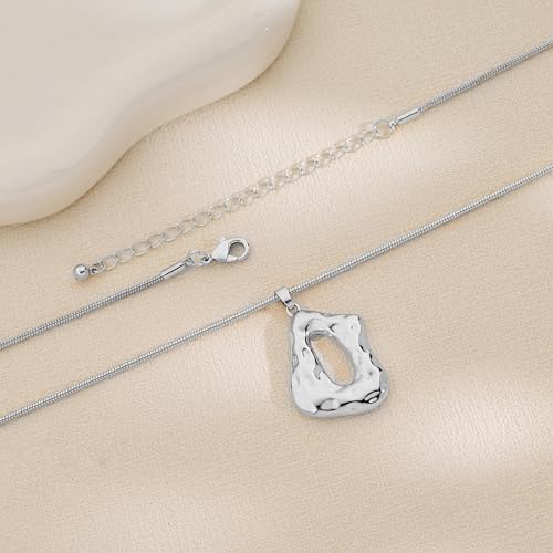 Boho Chunky Gold Statement Necklaces for Women Beach Jewelry Gifts | Versatile Everyday Wear, Pairs with Any Outfit, Ideal Gift for Any Occasion, Easy to Layer, Lightweight, Hypoallergenic - style: Hammered-Silver-A