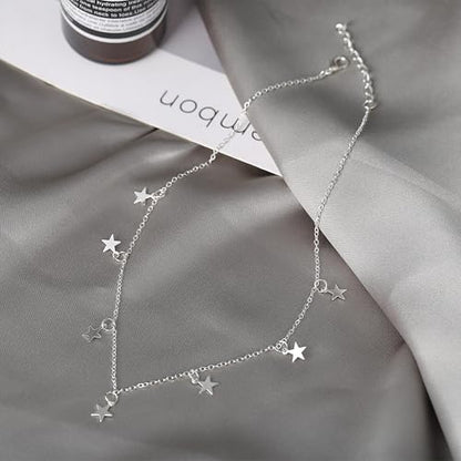 YANCHUN Layered Necklaces for Women Gold Necklace Stack Star Heart Choker Dainty Necklace Love Heart Chain Jewelry Gifts for Women - color: 1: Silver Star Choker
