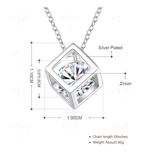 925 Sterling Silver Necklace for Women Trendy, Charming Layered Necklace with Cubic Zirconia Pendant for Her Womens Dainty Diamond Choker Necklaces Holiday Jewelry Gifts for Mom Wife Daughter Lover - color: Blue