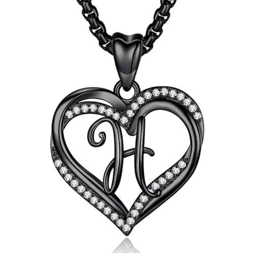 INFUSEU Unique Initial Necklaces for Women Girls Small Heart Letter Jewelry, Meaningful Personalized Gifts - style: H