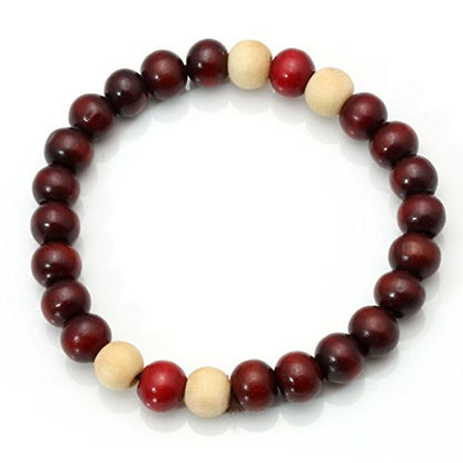 Eigso 6-8mm Wood Beads Bracelet Prayer Beads for Meditation Buddha Tibetan Bracelet for Men and Women - color: D:3 PCS