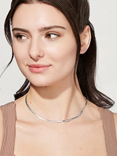 DEARMAY 14K Gold Plated Herringbone Necklaces for Women, Dainty Gold Snake Choker Chain Non Tarnish Trendy Simple Thin & Chunky Options Neckalce 1.5/3/5/6/8mm Chain Jewelry for Gifts - color: SL-3MM 14" Herringbone Necklace