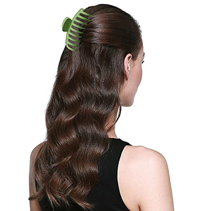 2 Pack Big Hair Claw Clips Nonslip Large Claw Clip for Women and Girls Hair,Strong Hold Grips Hair Accessories 4 Inch (Green) - color: Green