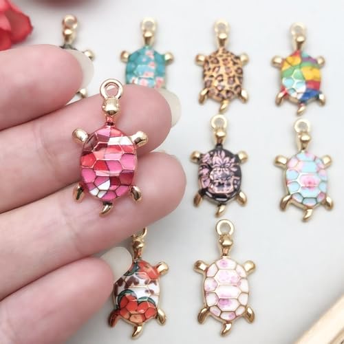 WOCRAFT 30pcs Enamel Sea Ocean Life Turtle Charms for Jewelry Making Bulk Summer Nautical Marine Life Charms Necklace Earrings Bracelet Making DIY Craft (SN943)