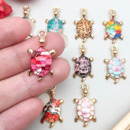 WOCRAFT 30pcs Enamel Sea Ocean Life Turtle Charms for Jewelry Making Bulk Summer Nautical Marine Life Charms Necklace Earrings Bracelet Making DIY Craft (SN943)