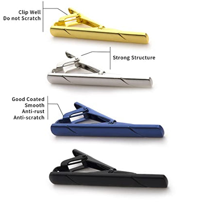 4Pcs Tie Clips For Men Tie Bar with Gift Box | Suit accessories mens accessories fashion tie clip tie pin tie bar