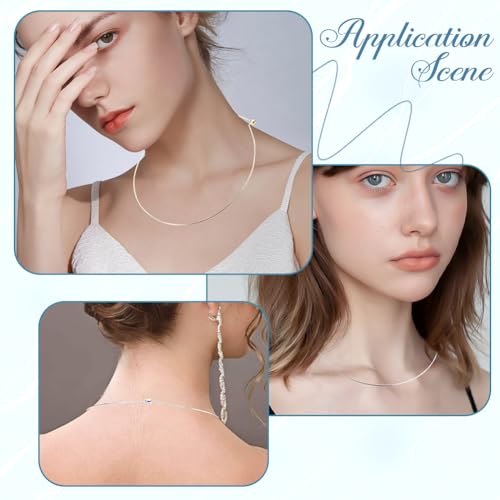 CREATCABIN 9Pcs 3 Colors 1.2mm Wire Wrap Collar Necklaces for Women 304 Stainless Steel Choker Golden Open Choker Collar Metal Plain Round Chain Necklace Round Chain for DIY Jewelry Making Gifts