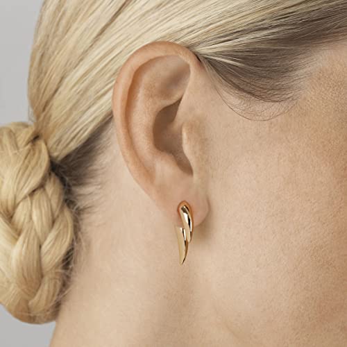 LOYATA Spike Earrings Gold Huggie Hoop Diamond Cubic Zirconia 14K Gold Plated Dainty Small Simple Hypoallergenic Geometric Jewelry Gift for Women - color: ED510