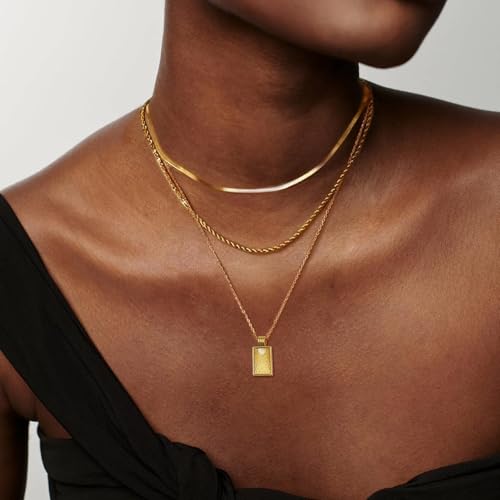 YANCHUN Layered Necklaces for Women Gold Necklace Stack Star Heart Choker Dainty Necklace Love Heart Chain Jewelry Gifts for Women - color: colornam:B1-Gold