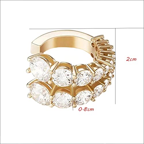Ear Cuffs Non Piercing Gold Silver Earrings Cute Cubic Zirconia Sparkling Ear Cuff for Women Clip On Cartilage Huggie Earring Christmas Jewelry Costume - color: G