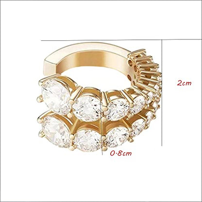 Ear Cuffs Non Piercing Gold Silver Earrings Cute Cubic Zirconia Sparkling Ear Cuff for Women Clip On Cartilage Huggie Earring Christmas Jewelry Costume - color: S
