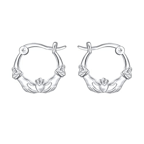 S925 Sterling Silver Celtic Knot Earrings for Women Irish Good Luck Drop Dangle Hook Earrings - style: Hoop - Celtic Claddagh