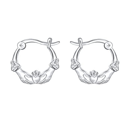 S925 Sterling Silver Celtic Knot Earrings for Women Irish Good Luck Drop Dangle Hook Earrings - style: Hoop - Celtic Claddagh