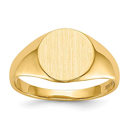 Jewels By Lux Monogram Initial Engravable Custom Personalized Polished For Men or Women 10K Yellow Gold 9.5x10.5mm Open Back Signet Band Ring - color: ENGRAVABLE