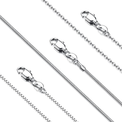 YADOCA Silver Stainless Steel Necklace for Women Non Tarnish - 1mm Thin & Strong Silver Chain Necklace 3Pcs Hypoallergenic Waterproof Summer Beach Jewelry Gift Size 16 18 20 22 24 28 30 Inches