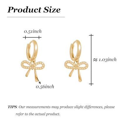 Bow Earrings Red Earrings for Women Dangle Cute Earrings Red Stuff Jewelry Outfits Accessories Gifts for Girls - color: C1:gold bow earrings