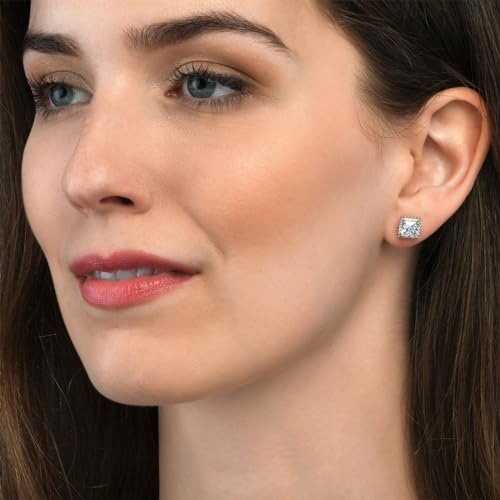 5 Pairs Cubic Zirconia Sterling Silver Stud Earrings for Women,14K Small Gold Plated Tiny Stud Earrings Set for Multiple Piercing Cartilage Hypoallergenic Earrings For Men