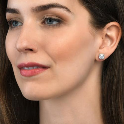 5 Pairs Cubic Zirconia Sterling Silver Stud Earrings for Women,14K Small Gold Plated Tiny Stud Earrings Set for Multiple Piercing Cartilage Hypoallergenic Earrings For Men