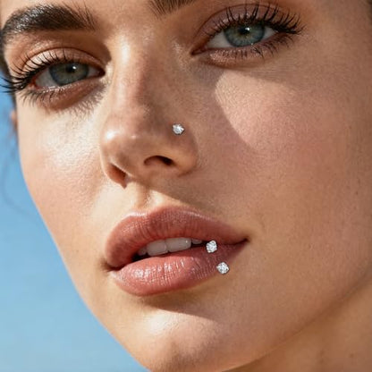18G 20G Horseshoe Nose Rings Studs,Surgical Steel Nose Ring Pink Cubic Zirconia Nose Piercing,Internally Threaded Nose Rings For Women,Pink and Silver Zirconia - color: 12PCS-18G-Replacement Ball-A