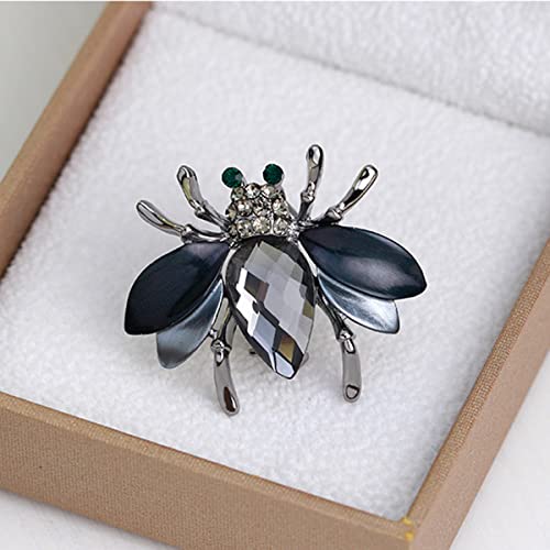 seven wolves Women Crystal Bouquet Brooch Pin All-Match Accessories Rhinestone Brooches and Pins - color: Grey C