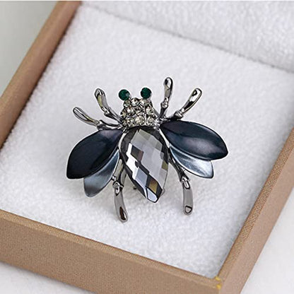 seven wolves Women Crystal Bouquet Brooch Pin All-Match Accessories Rhinestone Brooches and Pins - color: Grey C