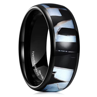 King Will 4mm 6mm 8mm Tungsten Carbide Wedding Band for Men Size 5-15 - color: Light Blue 8mm